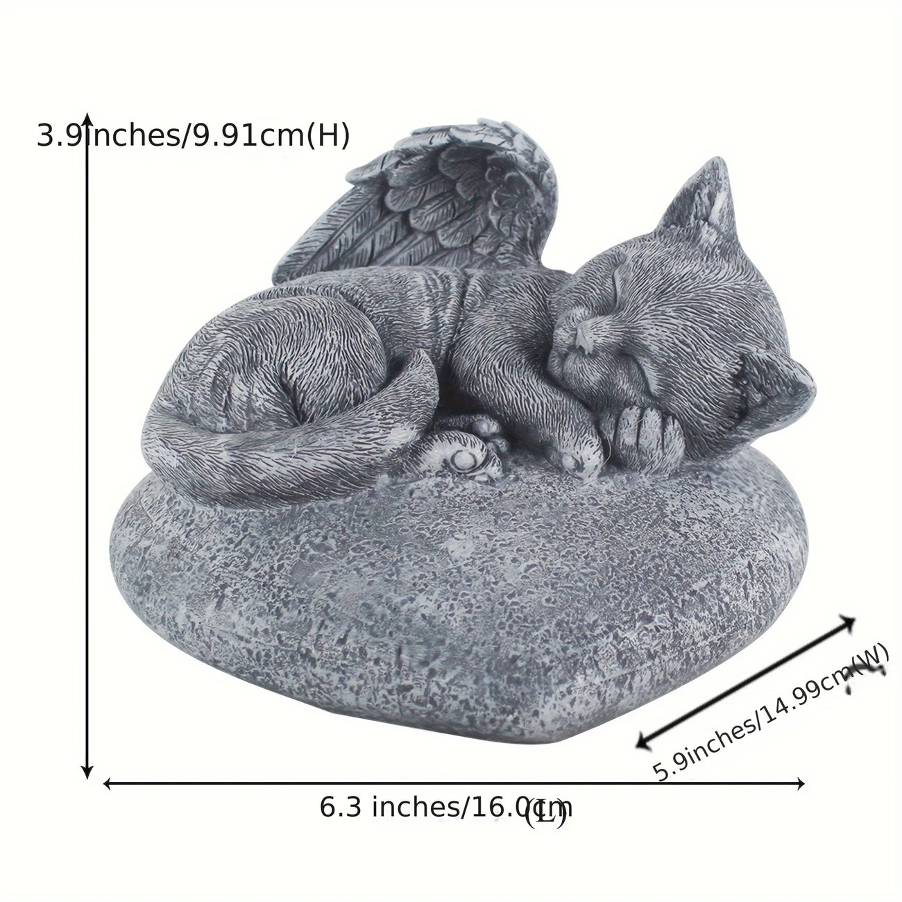 Angel Cat Memorial Stone