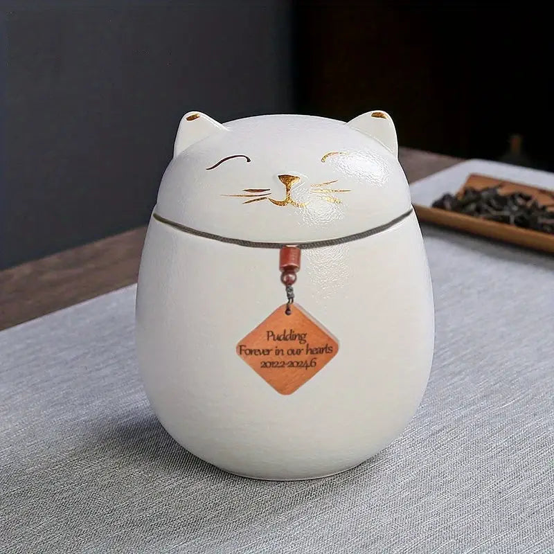 Custom Cat Shaped Ceramic Urn