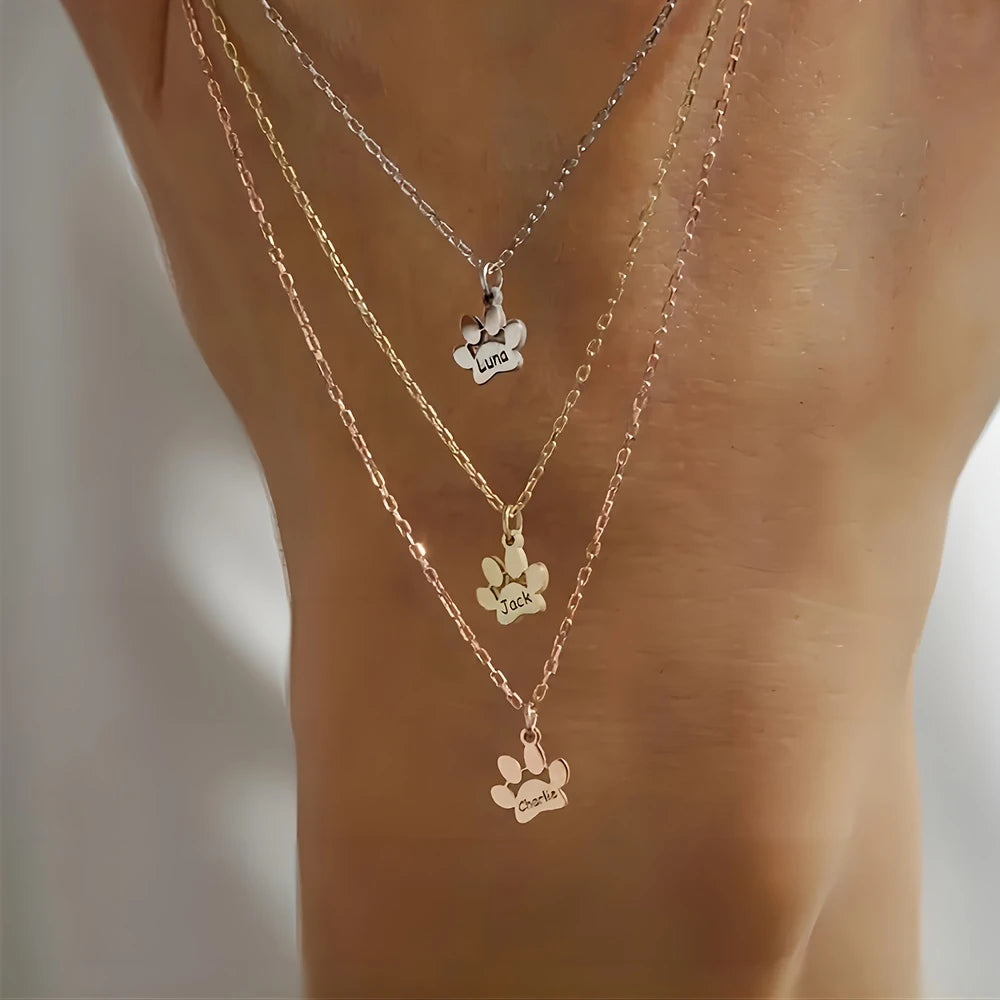 Custom Paw Charm Necklace