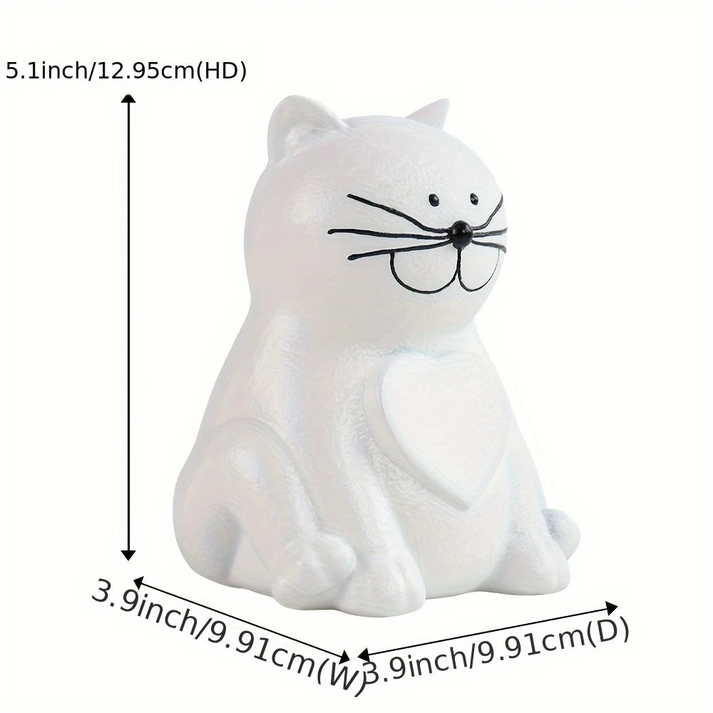 Custom White Cat Memorial Urn