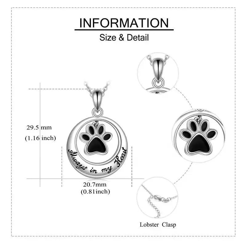 Paw Memorial Urn Necklace