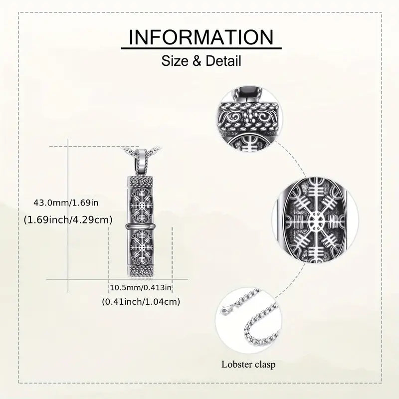 Viking Compass Urn Necklace
