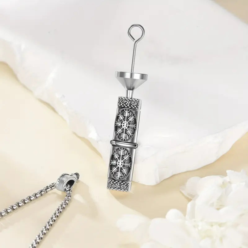 Viking Compass Urn Necklace