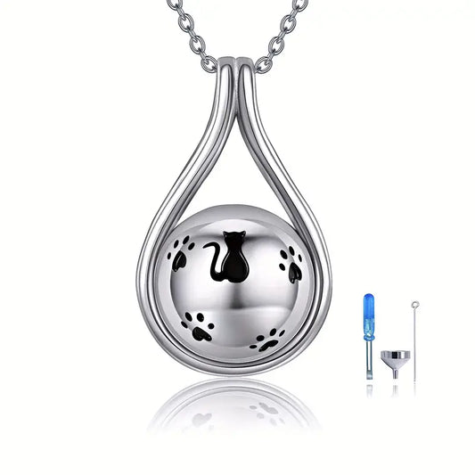 Cat and Paw Urn Necklace