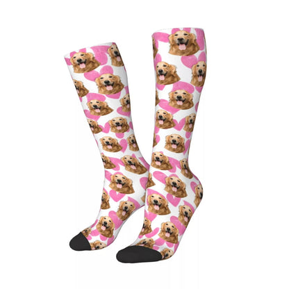 Custom Pet Portrait Long Socks - PET GALAXIES