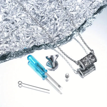 Sterling Silver Cross Urn Necklace